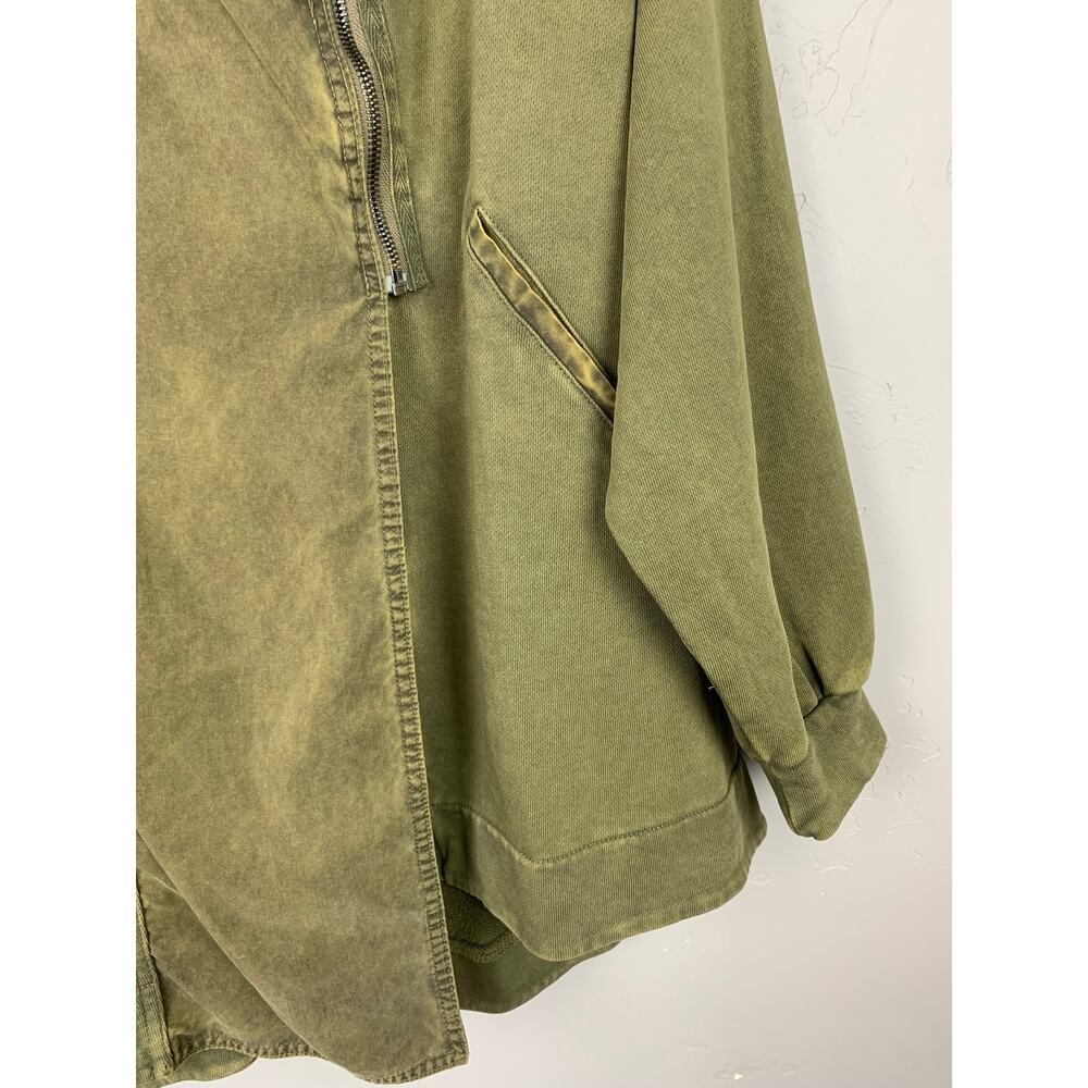 Free People C'Mon Hooded Cardigan Jacket Olive Green Oversized Pockets Women's S - Picture 3 of 11